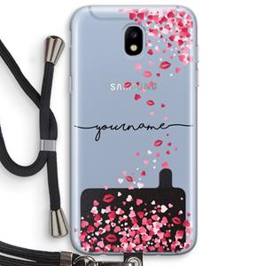 CaseCompany Hartjes en kusjes: Samsung Galaxy J5 (2017) Transparant Hoesje met koord