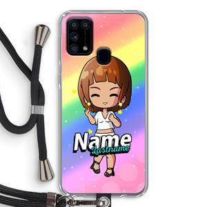 CaseCompany Chibi Maker vrouw: Samsung Galaxy M31 Transparant Hoesje met koord