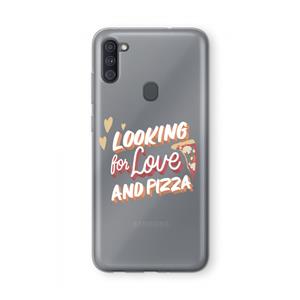 CaseCompany Pizza is the answer: Samsung Galaxy A11 Transparant Hoesje