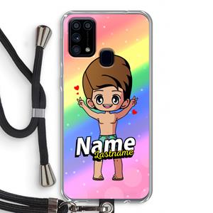 CaseCompany Chibi Maker man: Samsung Galaxy M31 Transparant Hoesje met koord