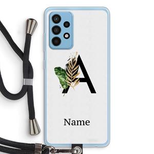 CaseCompany Charcoal Flora: Samsung Galaxy A52 Transparant Hoesje met koord