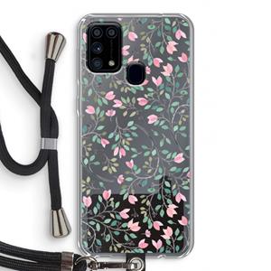 CaseCompany Sierlijke bloemen: Samsung Galaxy M31 Transparant Hoesje met koord
