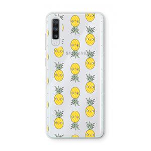 CaseCompany Ananas: Samsung Galaxy A70 Transparant Hoesje