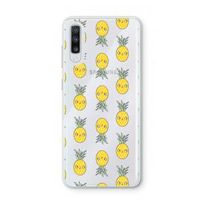 CaseCompany Ananas: Samsung Galaxy A70 Transparant Hoesje