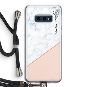 CaseCompany Marmer in stijl: Samsung Galaxy S10e Transparant Hoesje met koord