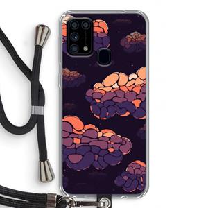 CaseCompany Patroon Wolken: Samsung Galaxy M31 Transparant Hoesje met koord