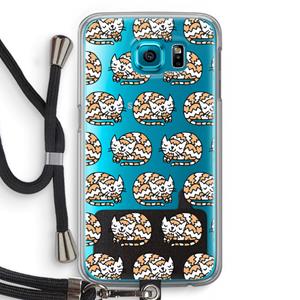 CaseCompany Slapende poes: Samsung Galaxy S6 Transparant Hoesje met koord