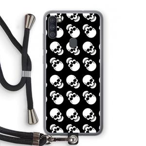 CaseCompany Musketon Skulls: Samsung Galaxy A11 Transparant Hoesje met koord