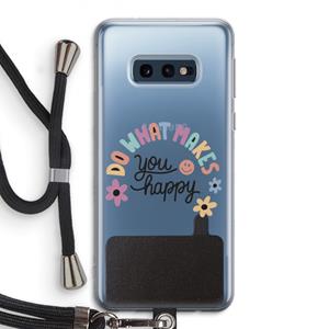 CaseCompany Happy days: Samsung Galaxy S10e Transparant Hoesje met koord