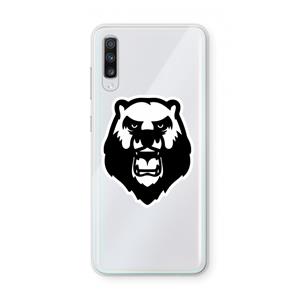 CaseCompany Angry Bear (white): Samsung Galaxy A70 Transparant Hoesje