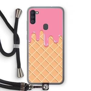 CaseCompany Ice cream: Samsung Galaxy A11 Transparant Hoesje met koord