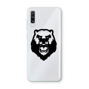 CaseCompany Angry Bear (black): Samsung Galaxy A70 Transparant Hoesje