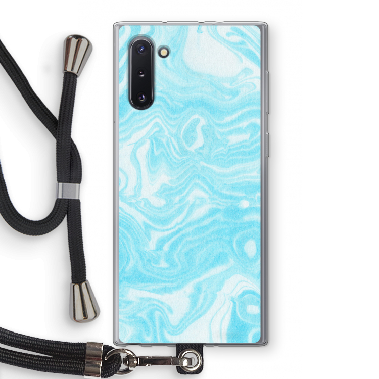 CaseCompany Waterverf blauw: Samsung Galaxy Note 10 Transparant Hoesje met koord