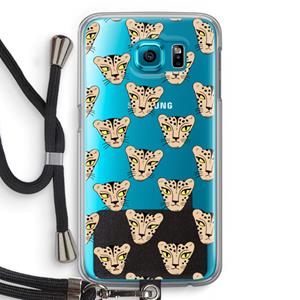 CaseCompany Tijger: Samsung Galaxy S6 Transparant Hoesje met koord