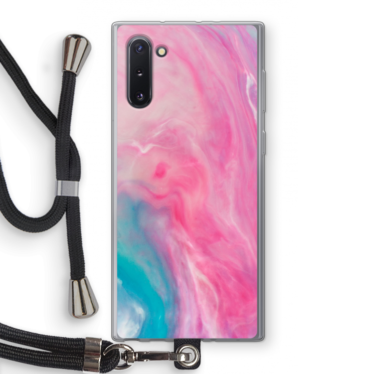 CaseCompany Roze explosie: Samsung Galaxy Note 10 Transparant Hoesje met koord