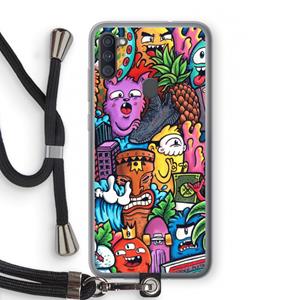 CaseCompany Vexx Mixtape: Samsung Galaxy A11 Transparant Hoesje met koord