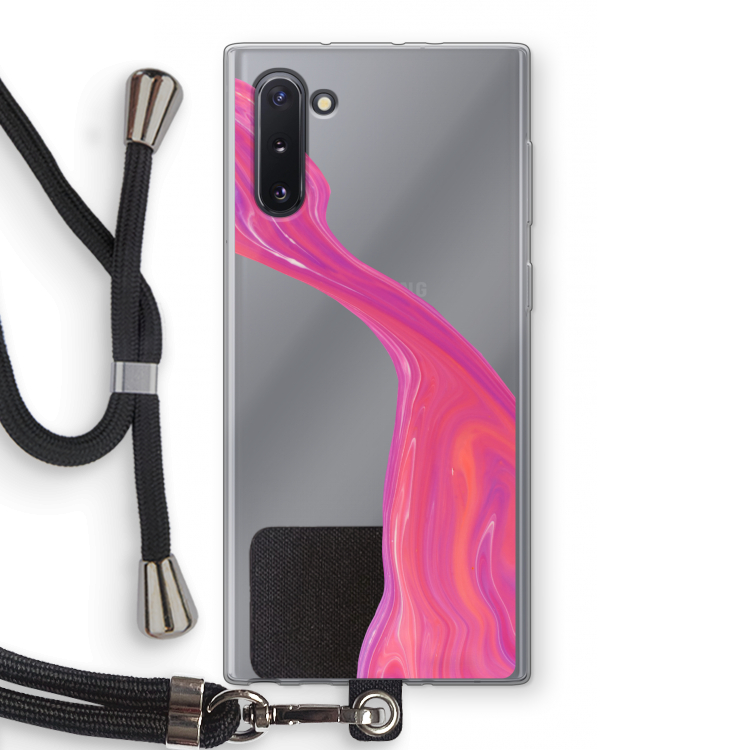 CaseCompany Paarse stroom: Samsung Galaxy Note 10 Transparant Hoesje met koord