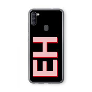 CaseCompany Monogram: Samsung Galaxy A11 Transparant Hoesje
