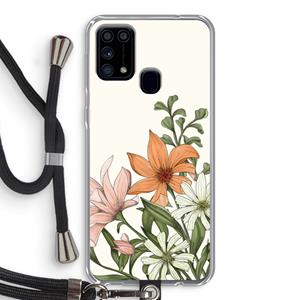 CaseCompany Floral bouquet: Samsung Galaxy M31 Transparant Hoesje met koord