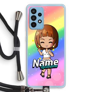 CaseCompany Chibi Maker vrouw: Samsung Galaxy A52 Transparant Hoesje met koord
