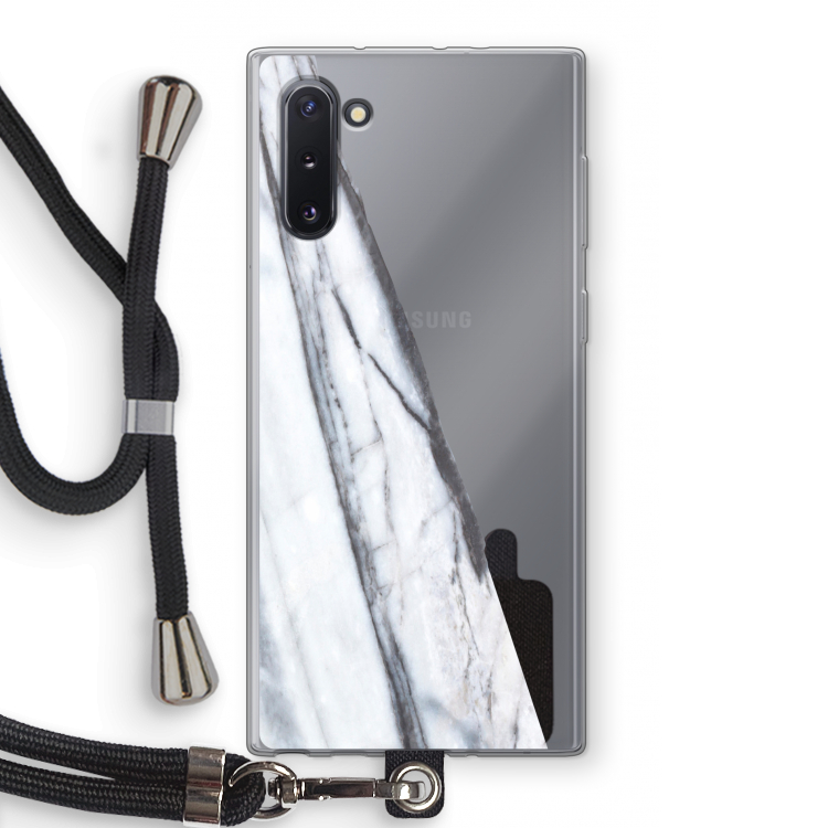 CaseCompany Gestreepte marmer: Samsung Galaxy Note 10 Transparant Hoesje met koord