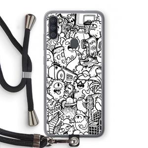 CaseCompany Vexx City #2: Samsung Galaxy A11 Transparant Hoesje met koord