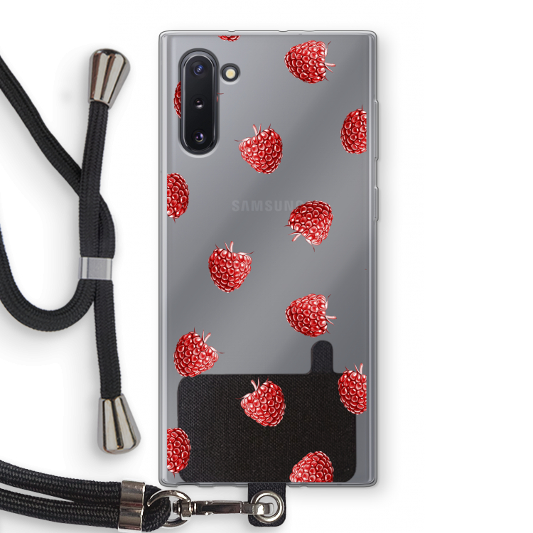 CaseCompany Framboosjes: Samsung Galaxy Note 10 Transparant Hoesje met koord