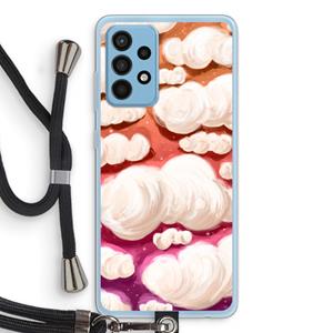 CaseCompany Katoen Wolken: Samsung Galaxy A52 Transparant Hoesje met koord