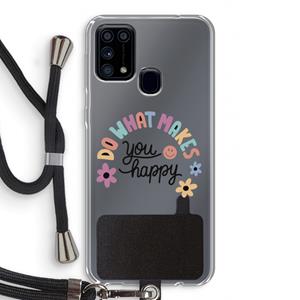 CaseCompany Happy days: Samsung Galaxy M31 Transparant Hoesje met koord