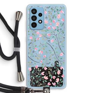 CaseCompany Sierlijke bloemen: Samsung Galaxy A52 Transparant Hoesje met koord