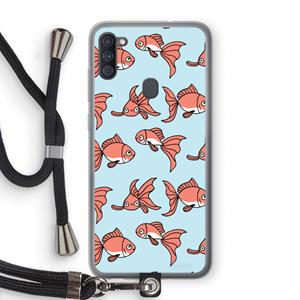 CaseCompany Blub: Samsung Galaxy A11 Transparant Hoesje met koord