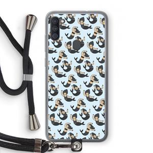 CaseCompany Zeemeermin: Samsung Galaxy A11 Transparant Hoesje met koord