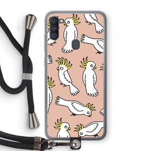 CaseCompany Papegaai: Samsung Galaxy A11 Transparant Hoesje met koord