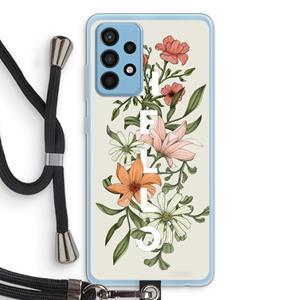 CaseCompany Hello bloemen: Samsung Galaxy A52 Transparant Hoesje met koord