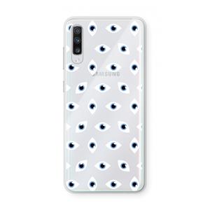 CaseCompany Eyes pattern: Samsung Galaxy A70 Transparant Hoesje