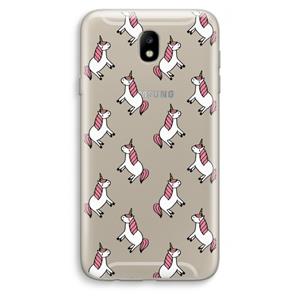 CaseCompany Eenhoorns overal: Samsung Galaxy J7 (2017) Transparant Hoesje