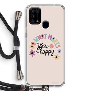CaseCompany Happy days: Samsung Galaxy M31 Transparant Hoesje met koord