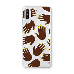CaseCompany Hands dark: Samsung Galaxy A70 Transparant Hoesje