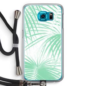 CaseCompany Palmbladeren: Samsung Galaxy S6 Transparant Hoesje met koord