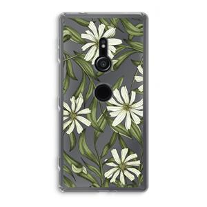 CaseCompany Wit bloemenpatroon: Sony Xperia XZ2 Transparant Hoesje