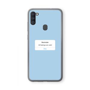 CaseCompany Reminder: Samsung Galaxy A11 Transparant Hoesje