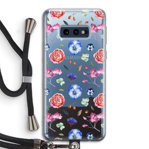 CaseCompany Bloemetjes: Samsung Galaxy S10e Transparant Hoesje met koord