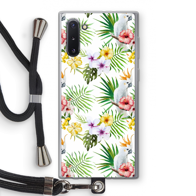 CaseCompany Gele kuif: Samsung Galaxy Note 10 Transparant Hoesje met koord