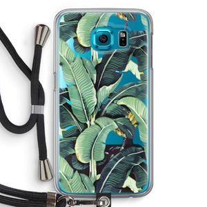 CaseCompany Bananenbladeren: Samsung Galaxy S6 Transparant Hoesje met koord