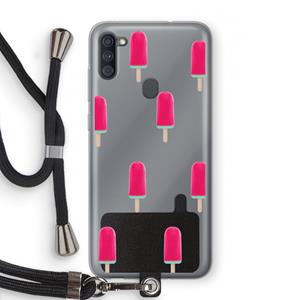 CaseCompany Waterijsje: Samsung Galaxy A11 Transparant Hoesje met koord