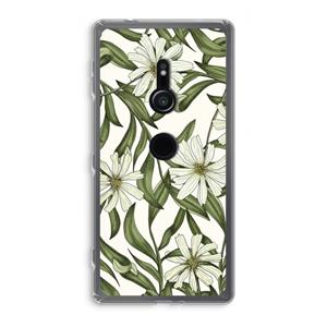 CaseCompany Wit bloemenpatroon: Sony Xperia XZ2 Transparant Hoesje