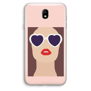 CaseCompany Red lips: Samsung Galaxy J7 (2017) Transparant Hoesje