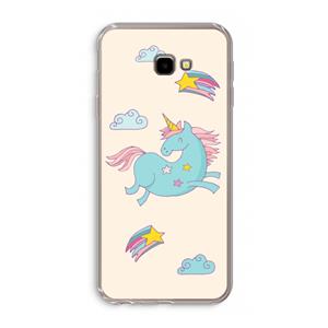 CaseCompany Vliegende eenhoorn: Samsung Galaxy J4 Plus Transparant Hoesje