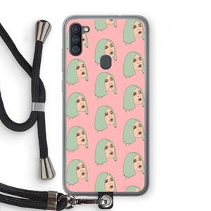 CaseCompany King Kylie: Samsung Galaxy A11 Transparant Hoesje met koord