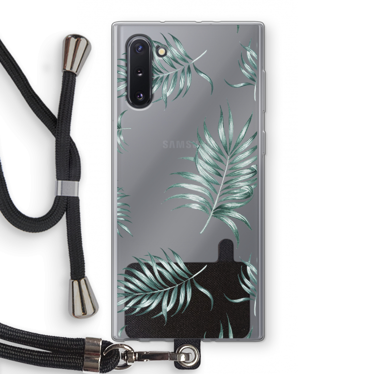 CaseCompany Simple leaves: Samsung Galaxy Note 10 Transparant Hoesje met koord